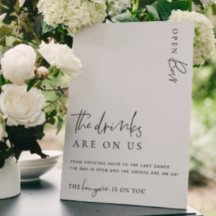 Poster Panneau de menu de bar ouvert minimal moderne Este