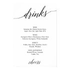 Panneau de menu de boissons en calligraphie noire 