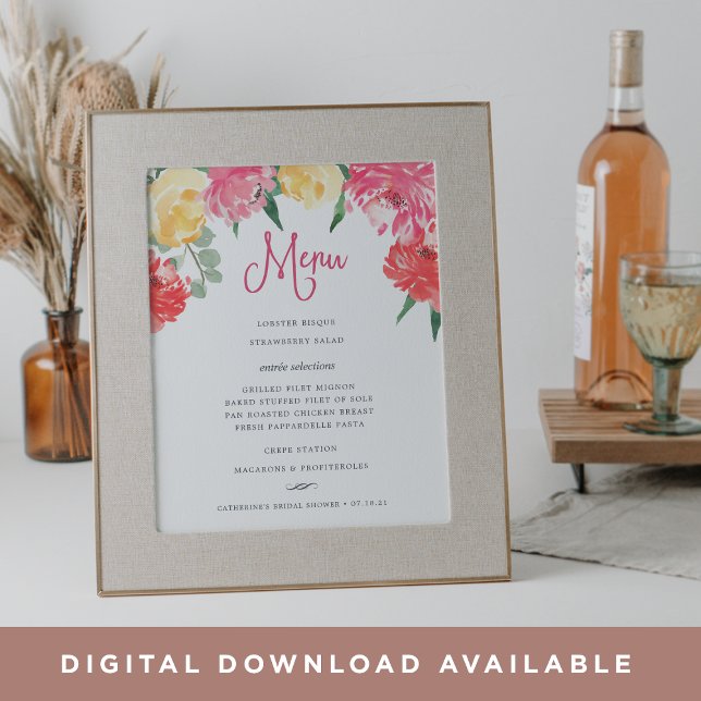 Poster Panneau de menu de la Rosé Garden (Créateur téléchargé)