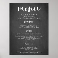Panneau de menu de mariage à craie rustique / Affi