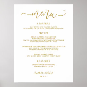 Poster Panneau de menu de mariage - Calligraphie sautilla