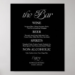 Poster Panneau de menu de mariage minimaliste moderne "Le