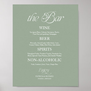 Poster Panneau de menu de mariage minimaliste moderne "Th