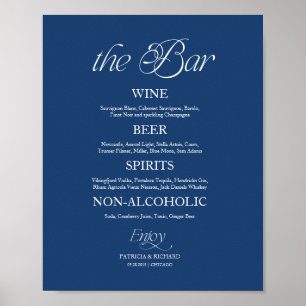 Poster Panneau de menu de mariage "The Bar" minimaliste m