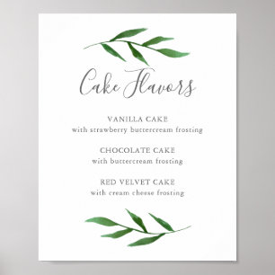 Poster Panneau de menu des saveurs de gâteau de mariage é