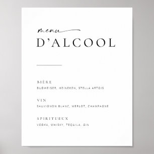 Poster Panneau de menu Mariage de script moderne chic   F