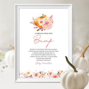 Poster Panneau de message de Baby Shower d'automne de la 