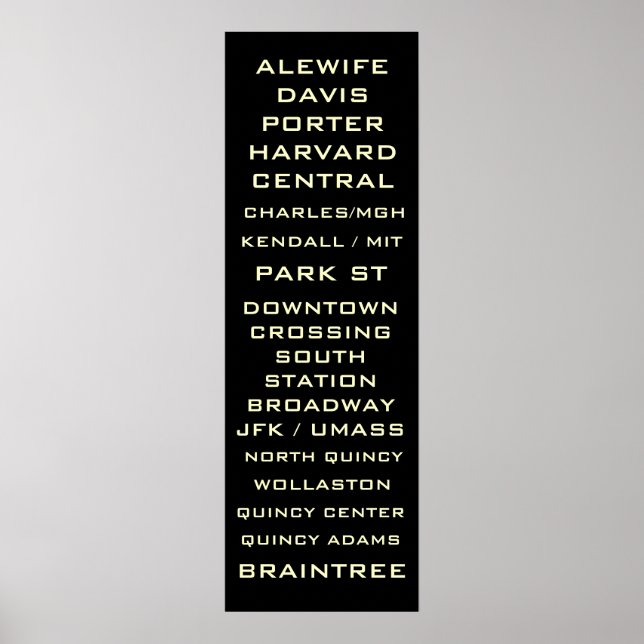 Poster Panneau de métro Boston - Redline (Devant)