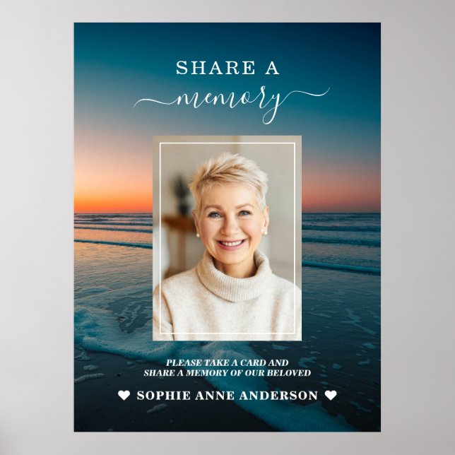 Poster Panneau de mur de souvenir de funérailles au couch (Devant)