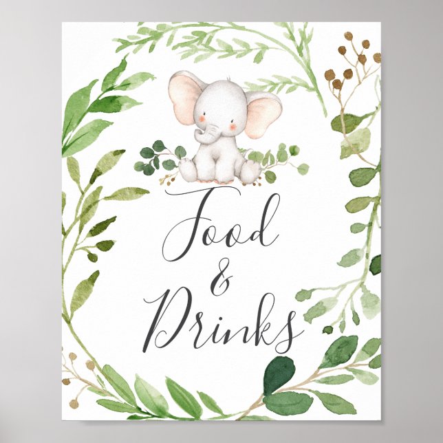 Poster Panneau de nourriture et de boissons pour Baby Sho (Devant)