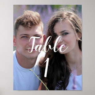 Poster Panneau de numéro de table de mariage photo