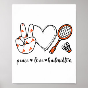 Poster Panneau de Paix Badminton Golfing de Paix Main Bad