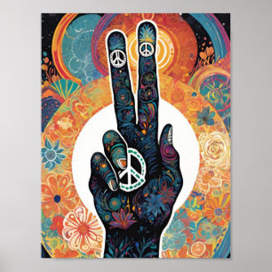 Poster Panneau de Paix Parmi Les Fleurs : Good Vibes Seul