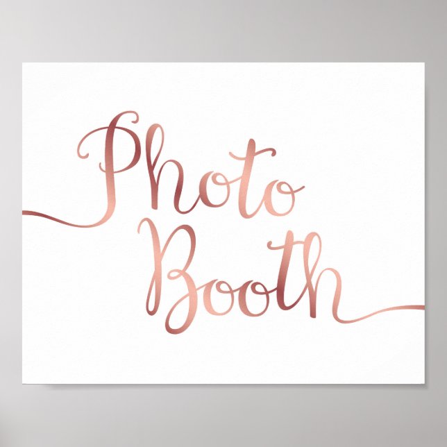 Poster Panneau de PHOTOBOOTH en Rose Gold Chic à imprimer (Devant)