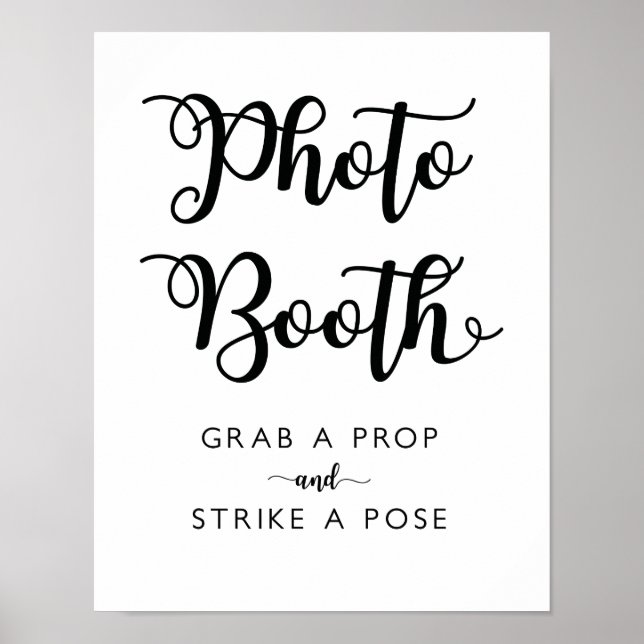 Poster Panneau de Photomaton de Mariage | Calligraphie Mo (Devant)