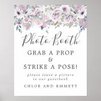 Panneau de Photomaton de Mariage Floral Violet Rus