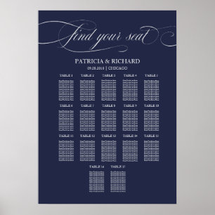 Poster Panneau de plan de table de mariage 16 tables