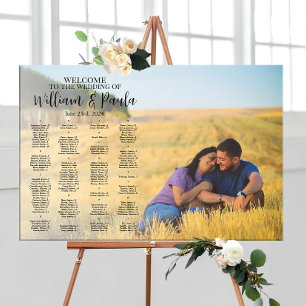 Poster Panneau de plan de table de mariage avec photo