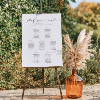 Poster Panneau de plan de table de mariage pour 7 tables