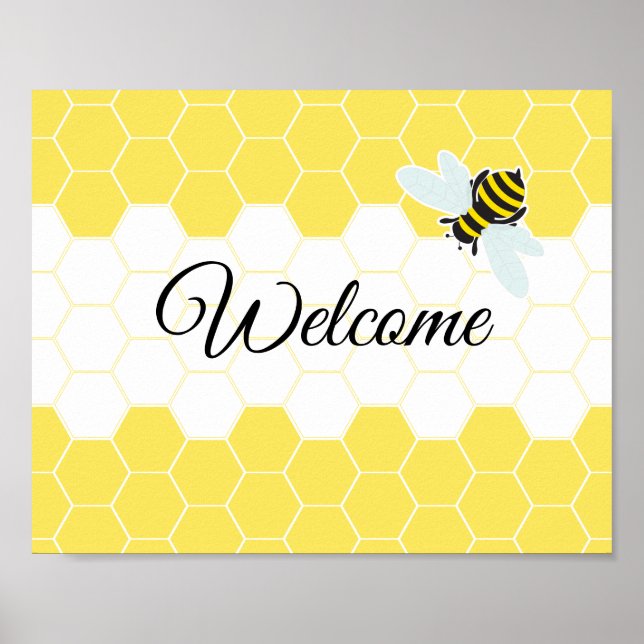 Poster Panneau de porte de bienvenue Bumble Bee (Devant)