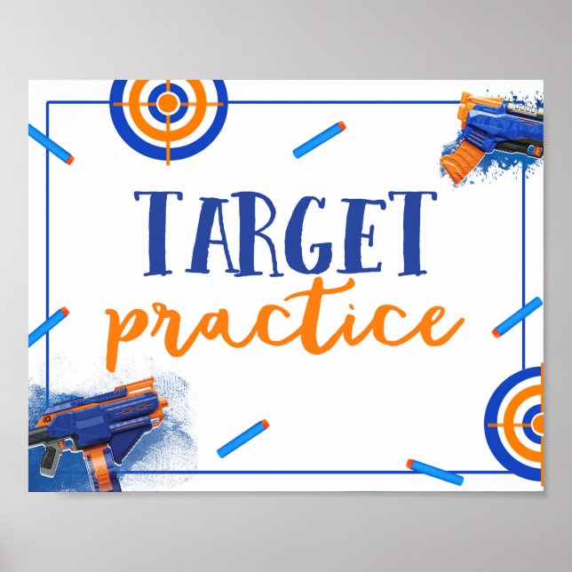 Poster Panneau de pratique cible | Dart Gun Party (Devant)