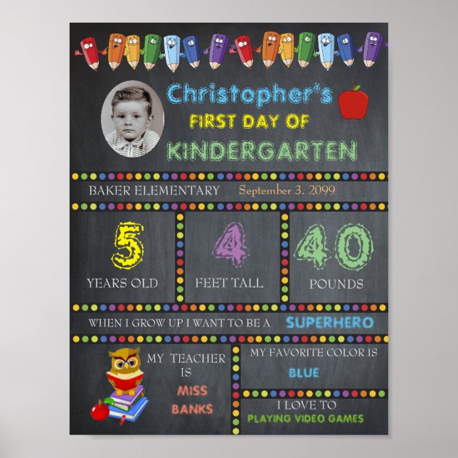 Poster Panneau de première journée de jardin d'enfants PH (Devant)