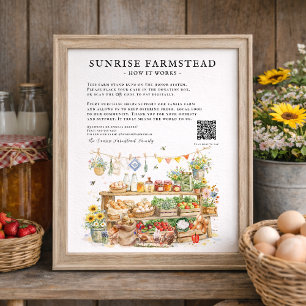 Poster Panneau de présentoir de ferme personnalisé pour s