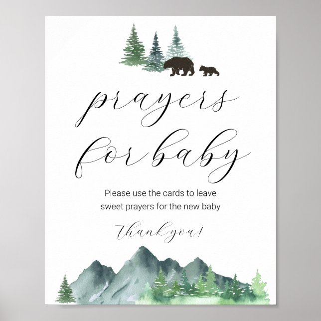 Poster Panneau de prières pour bébé Pedestal (Devant)