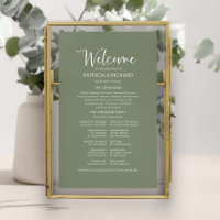 Panneau de programme de mariage à calligraphie mod