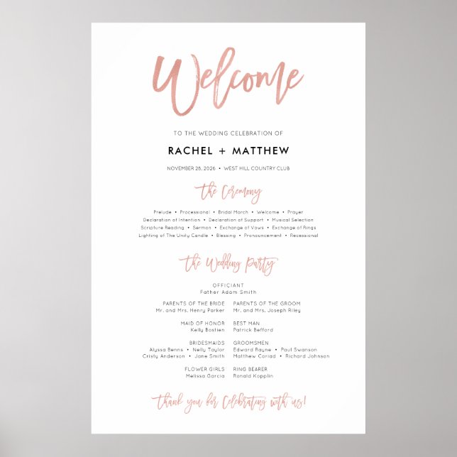 Poster Panneau de programme de mariage de conte de fées m (Devant)