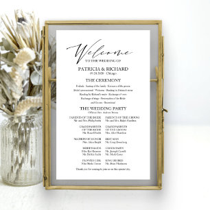 Poster Panneau de programme de mariage minimaliste élégan