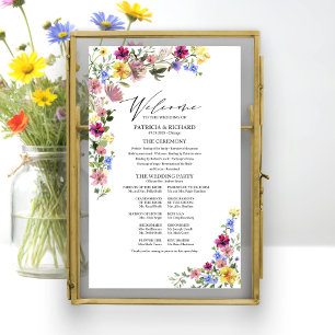 Poster Panneau de programme de mariage sauvage bohème