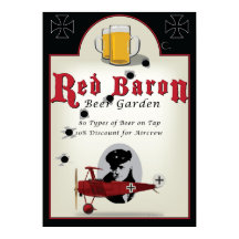 Panneau de pub, Jardin de bière Baron Rouge