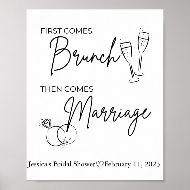 Poster Panneau de Réception de Brunch de Mariage (Devant)