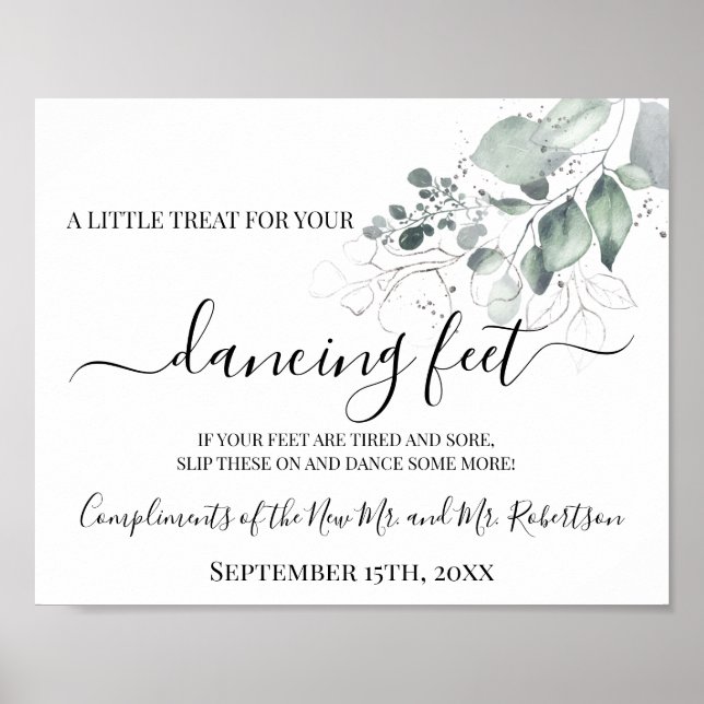 Poster Panneau de réception de mariage Dancing Feet Flip  (Devant)