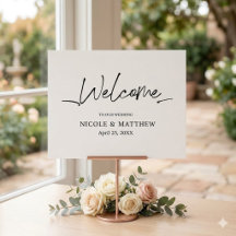 Panneau de réception de mariage en calligraphie mo