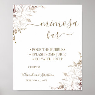 Poster Panneau de Réception de Mariage Floral Lines Mimos