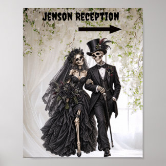 Poster Panneau de réception de mariage gothique