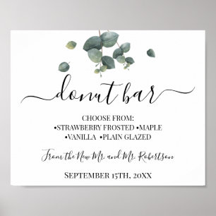 Poster Panneau de réception de mariage pour table de sucr