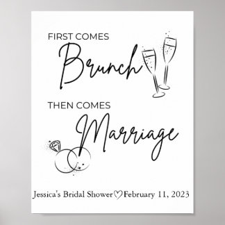 Poster Panneau de Réception de Mariée pour Brunch