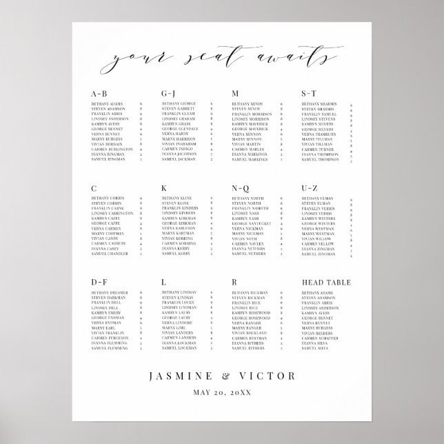 Poster Panneau de réception du Mariage officiel du script (Devant)