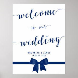 Poster Panneau de réception Royal Blue Wedding Imprimer 1