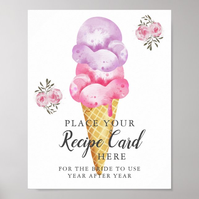 Poster Panneau de recette de glace ici (Devant)