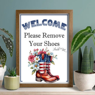 Poster Panneau de retrait des chaussures du 14 juillet