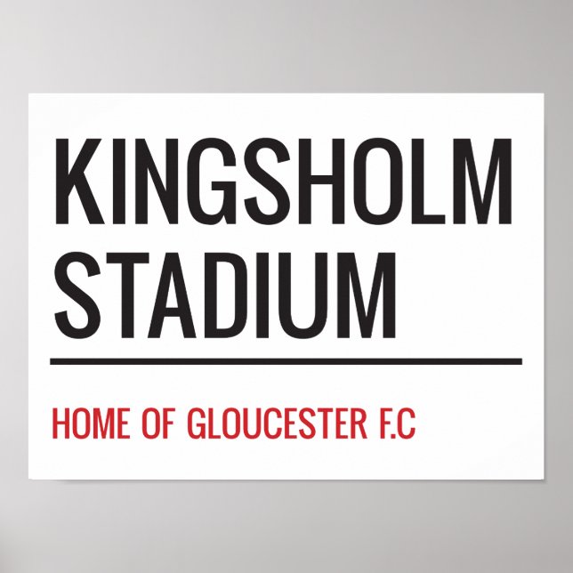Poster Panneau de rue du Stade Kingsholm (Devant)