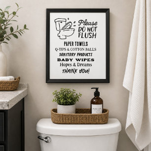 Poster Panneau de salle de bain de propriété de location