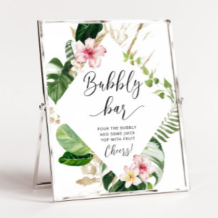 Poster Panneau de salle de fête de mariage tropicale et p
