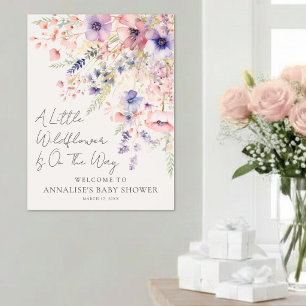 Poster Panneau de salle de fête pour bébé Petite Fleur Sa