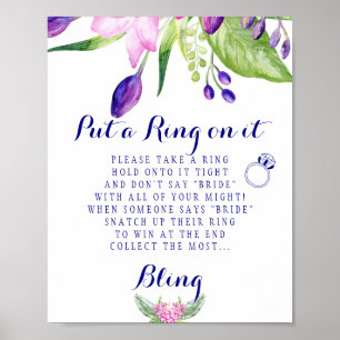 Poster Panneau de salle de jeu de bague élégant pour la d