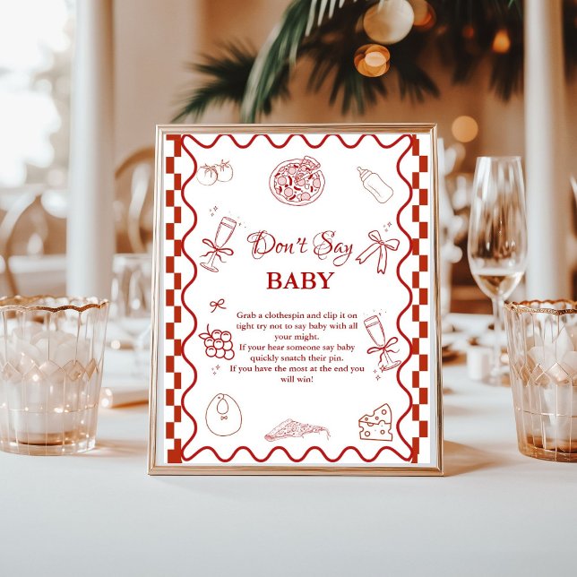 Poster panneau de salle Pink Pizza pour Baby Shower (Créateur téléchargé)
